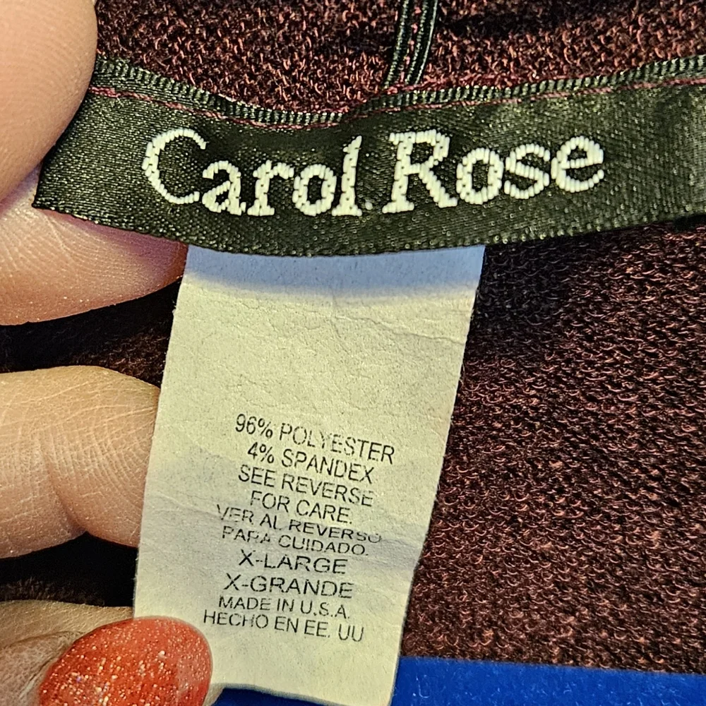 #163 Carol Rose- Maroon colored Open front Cardigan, sz. XL - Picture 4 of 4